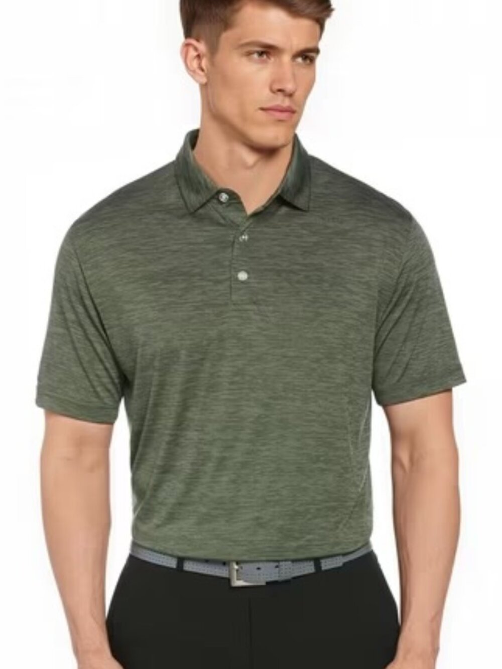 Callaway Mens Broken Stripe Polo Shirt Hedge Green Size L (New)